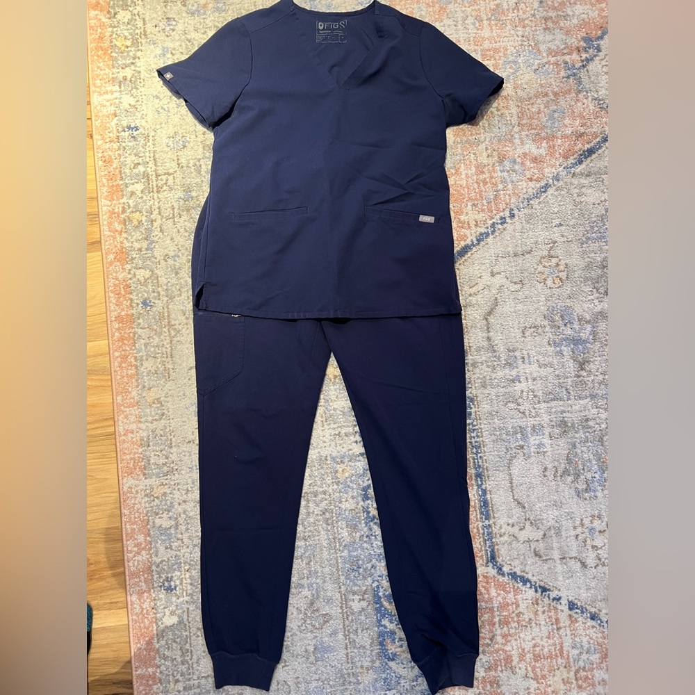 Figs Navy Blue Scrub Set Size Medium Tall